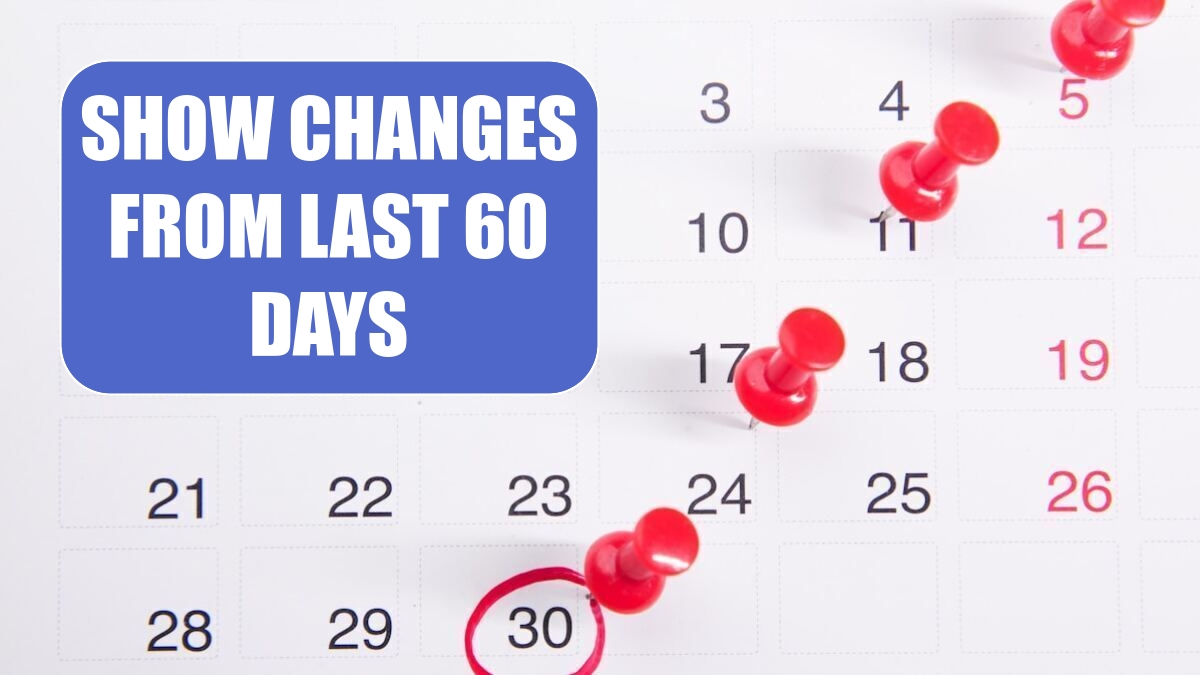 Excel 2024: Show Changes From Last 60 Days Excel 2024: Show Changes From Last 60 Days