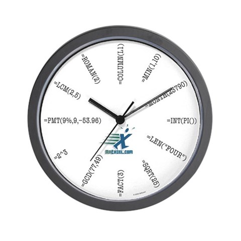 Excel Function Wall Clock Excel Function Wall Clock