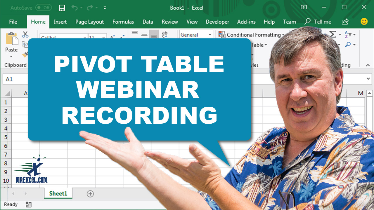 Pivot Table Webinar Recording Now Available Pivot Table Webinar Recording Now Available