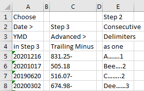 Three data oddities that can be solved with Text to Columns:
Dates stored as 20201225, numbers stored as 831.25- and a Table of Contents entry separated by the page numbers by an unknown number of repeating periods.
